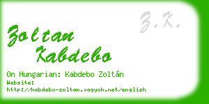 zoltan kabdebo business card