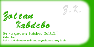 zoltan kabdebo business card
